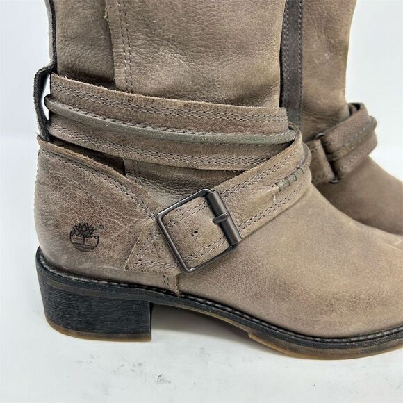 Timberland Whittemore Women's Brown Gray Leather Mid Calf Boots Size 6.5 - Picture 3 of 15